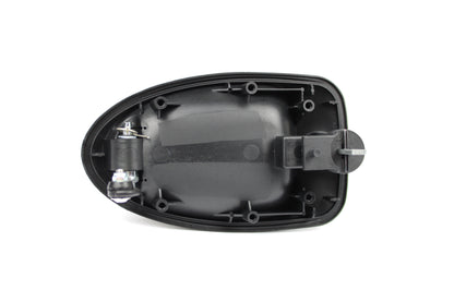 Black door handle on white background