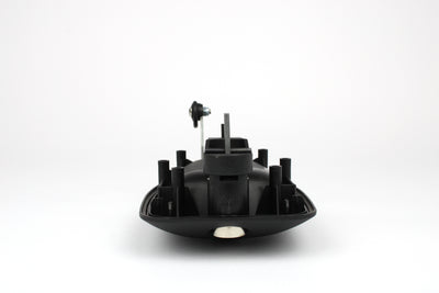 A black Dethleffs motorhome habitation door handle.