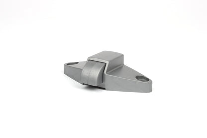 Silver door retainer on white background