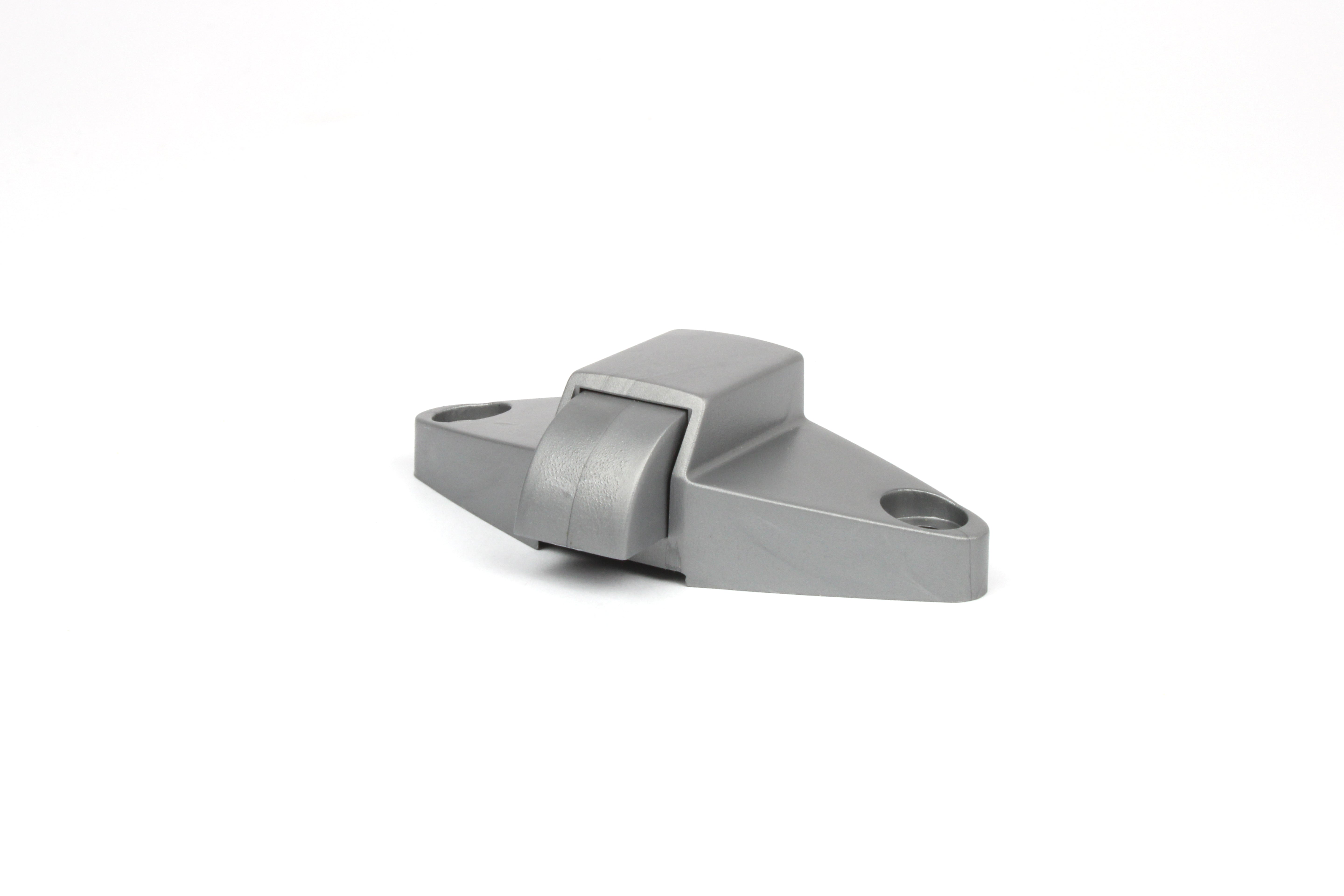 Silver door retainer on white background