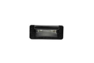 A black Roller Team motorhome number plate light.