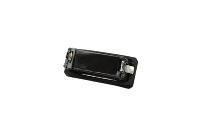 A black Roller Team motorhome number plate light.