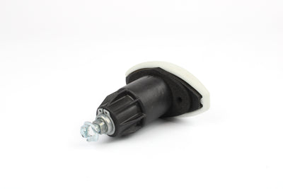 A white Roller Team motorhome locker door handle.