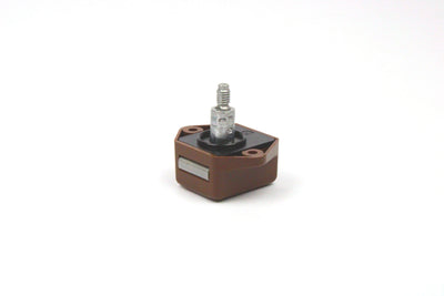 A brown Auto-Trail motorhome locker catch.