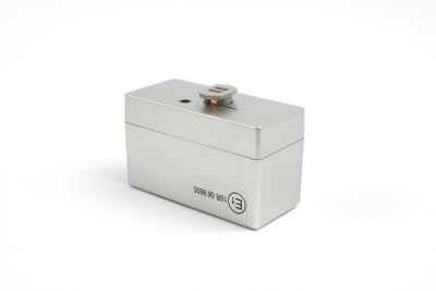 Metallic USB socket on a white background