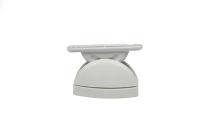 A white Dethleffs motorhome habitation door retainer catch.