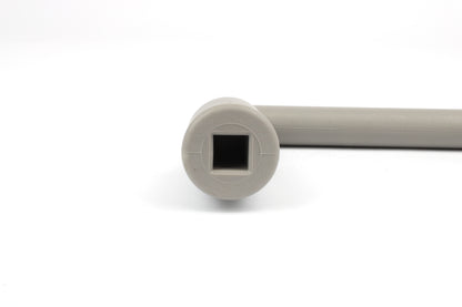 Grey waste handle socket on white background