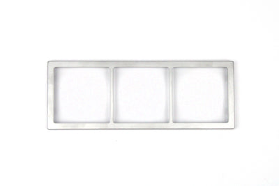 A chrome Dethleffs motorhome three-way faceplate.