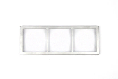 Chrome rectangular frame on white background