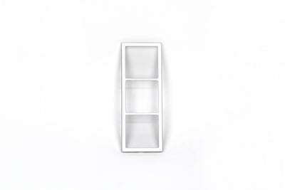 A chrome Dethleffs motorhome three-way faceplate.