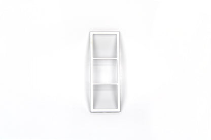Chrome rectangular frame on white background