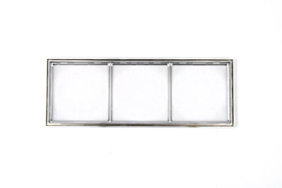 A chrome Dethleffs motorhome three-way faceplate.