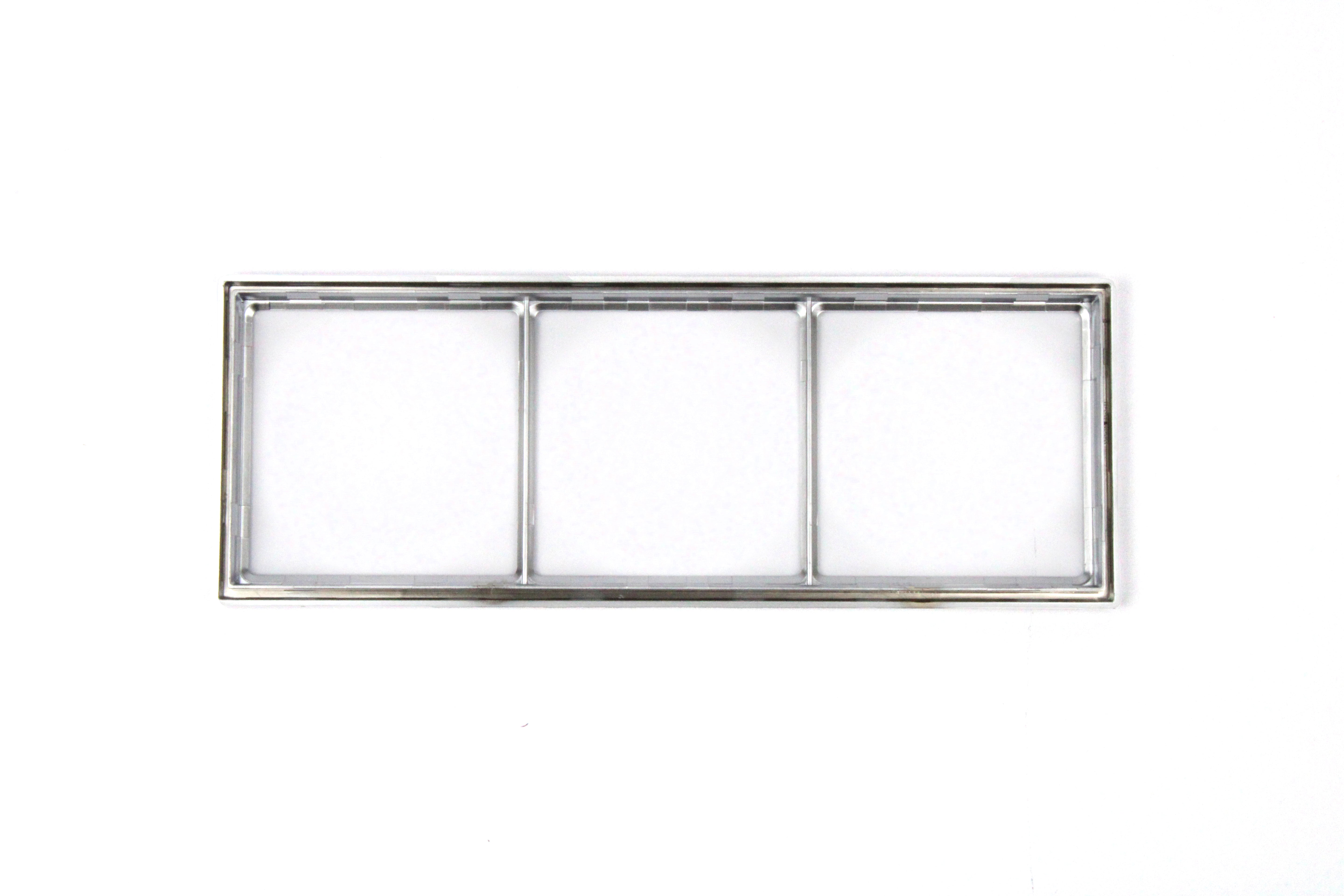 Chrome rectangular frame on white background