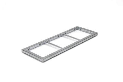 A chrome Dethleffs motorhome three-way faceplate.