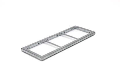 Chrome rectangular frame on white background