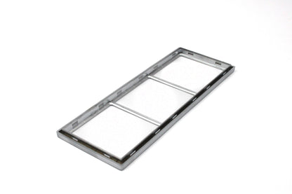 Chrome rectangular frame on white background