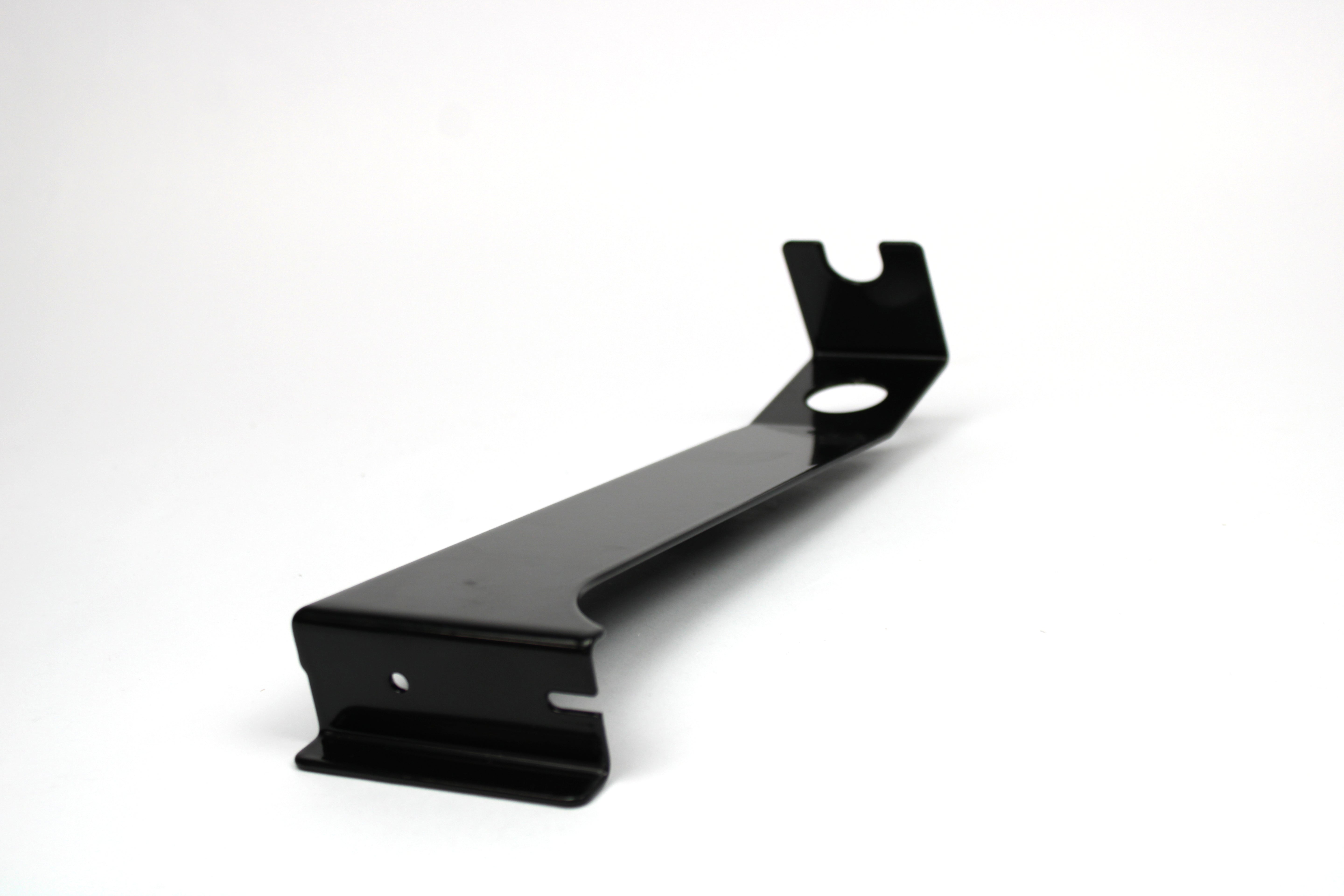 Black metal bracket on a white background