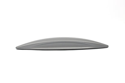 Silver curved handle on white background