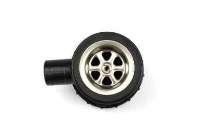 A black motorhome drain siphon.