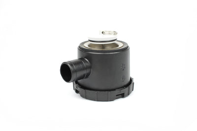 A black motorhome drain siphon.