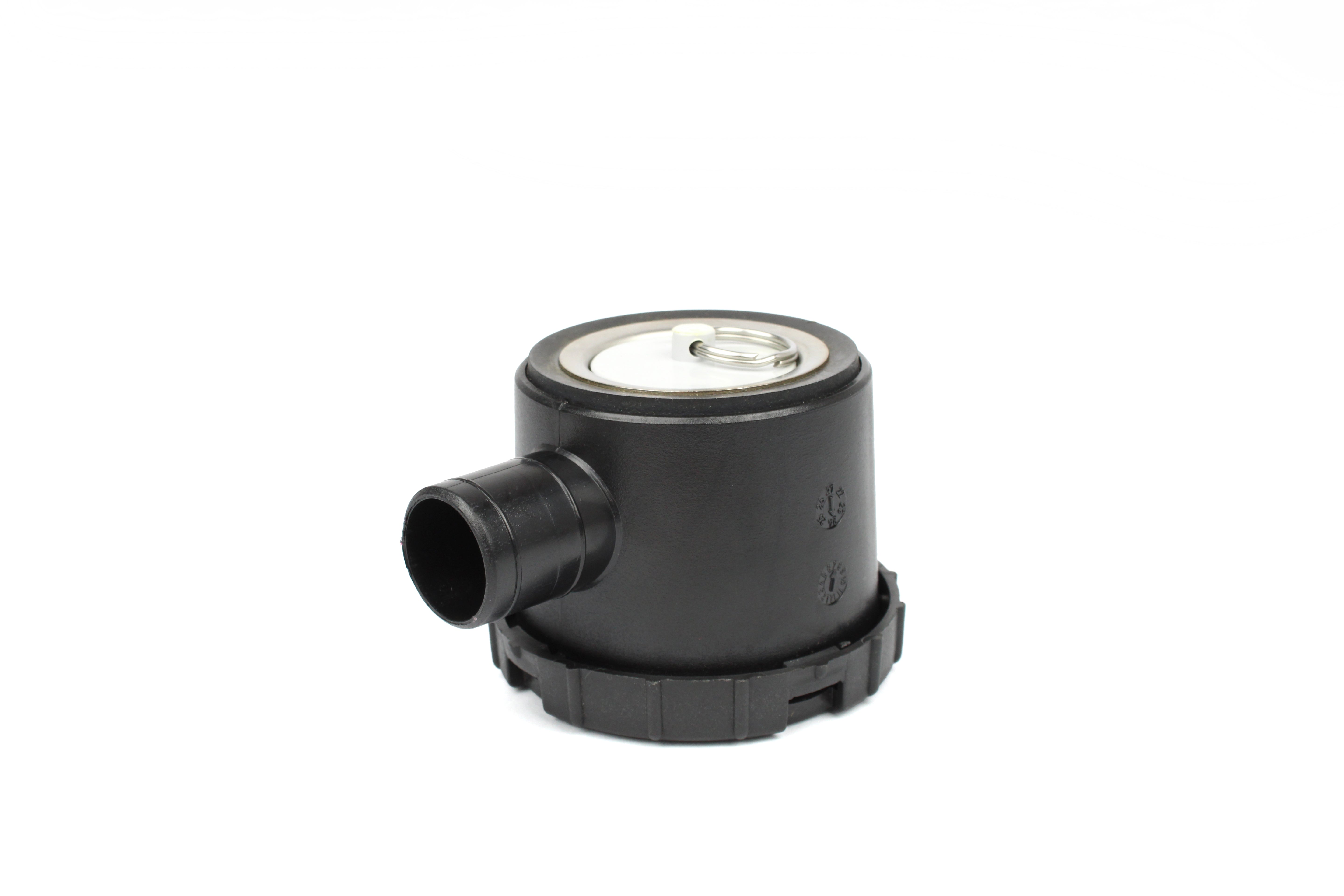 Black drain on white background