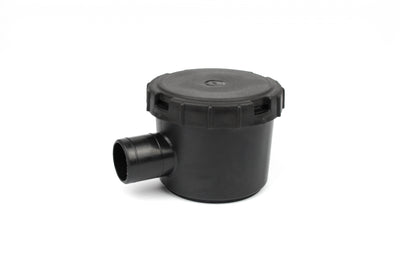 A black motorhome drain siphon.