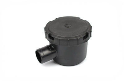 A black motorhome drain siphon.