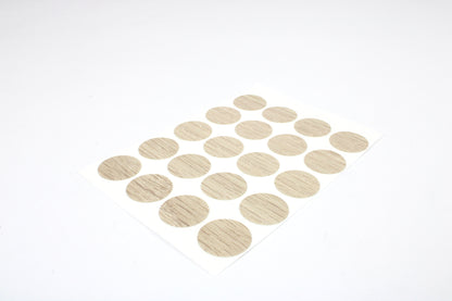 Set of 20 paper dots in oak with a white background