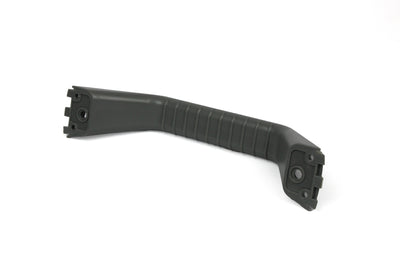 A grey Dethleffs motorhome bow type handle.