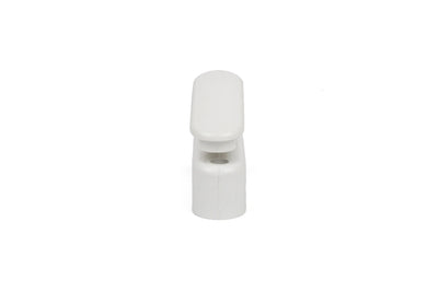A white Elddis motorhome shower screen door retainer.