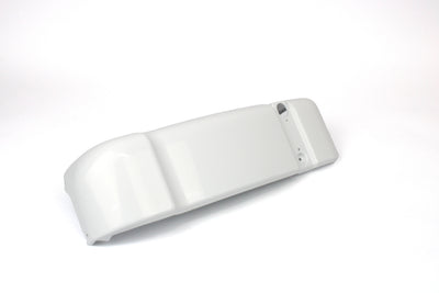 A pair of white Dethleffs Trend motorhome bumper end caps.
