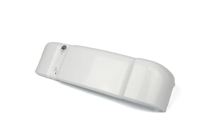 White bumper end caps on a white background