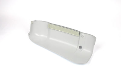 A pair of white Dethleffs Trend motorhome bumper end caps.