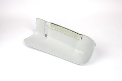 White bumper end caps on a white background