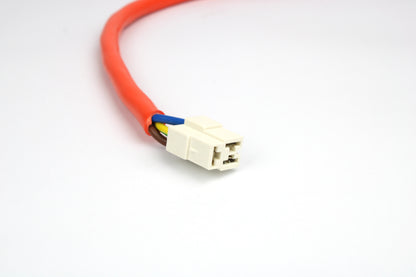 Orange electric cable on white backgrund