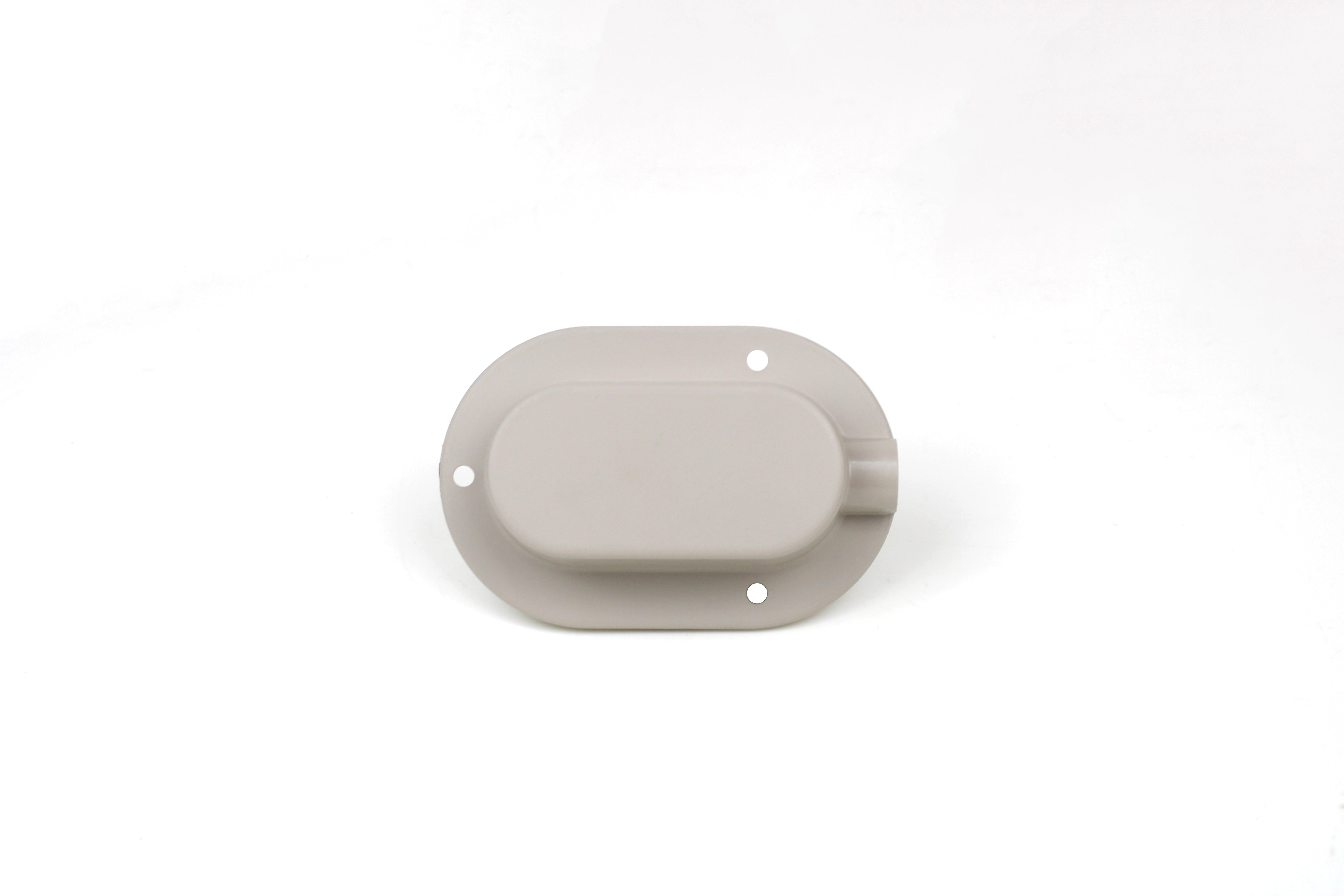 Light grey cable entry cover on white background