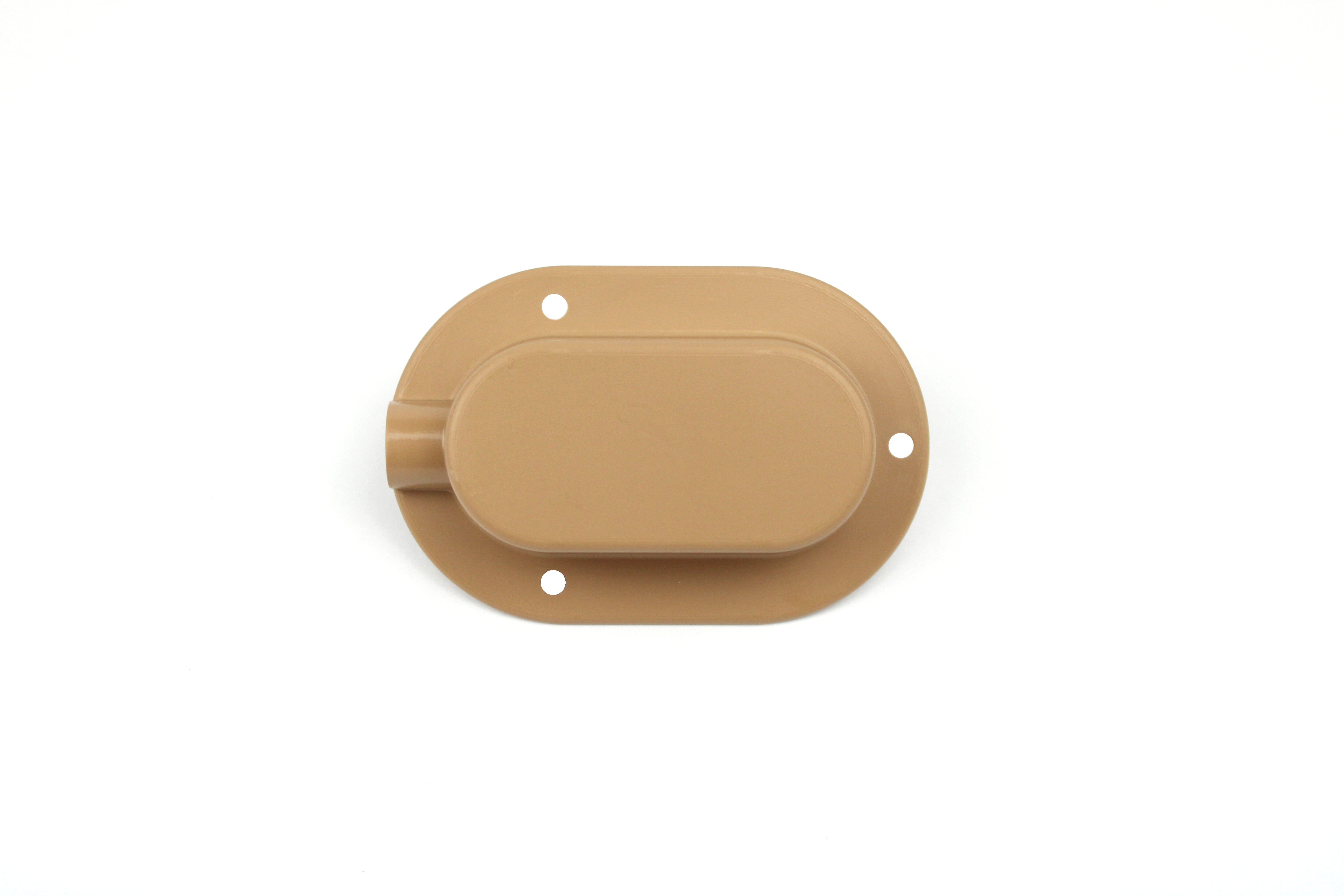 Beige cable entry cover on white background