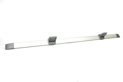 Table rail with fixtures on white background