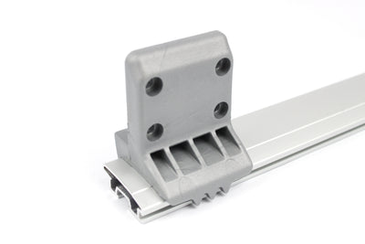 Table rail fixtures on white background