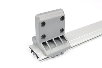 Table rail fixtures on white background