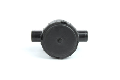 A black plastic Dethleffs motorhome siphon with odour trap.