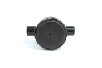 A black plastic Dethleffs motorhome siphon with odour trap.
