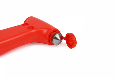 An AA Emergency glass hammer with seatbelt cutter and holder
