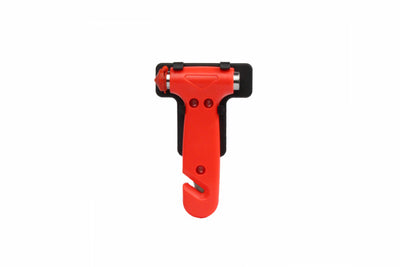 An AA Emergency glass hammer with seatbelt cutter and holder