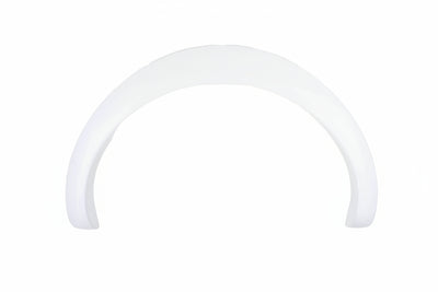 A white Dethleffs motorhome rear wheel arch trim.