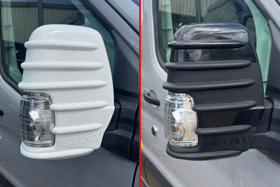 Milenco Transit Short Arm Mirror Protector Bumpers – Premium Wing Mirror Protectors 2014 onwards. White