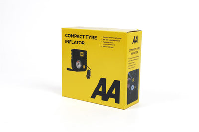 A black AA compact tyre inflator.