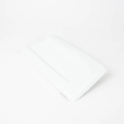 A white Autoquest motorhome offside rear skirt cap.