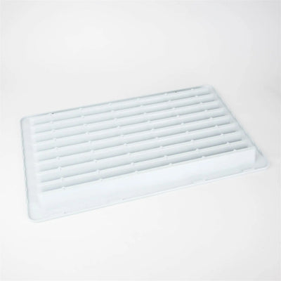 A white Dethleffs motorhome Thetford fridge ventilation grille.