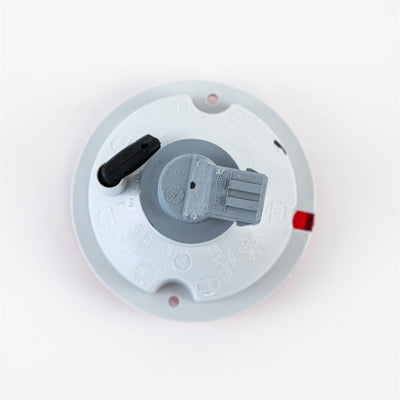 A red Roller Team motorhome brake light.